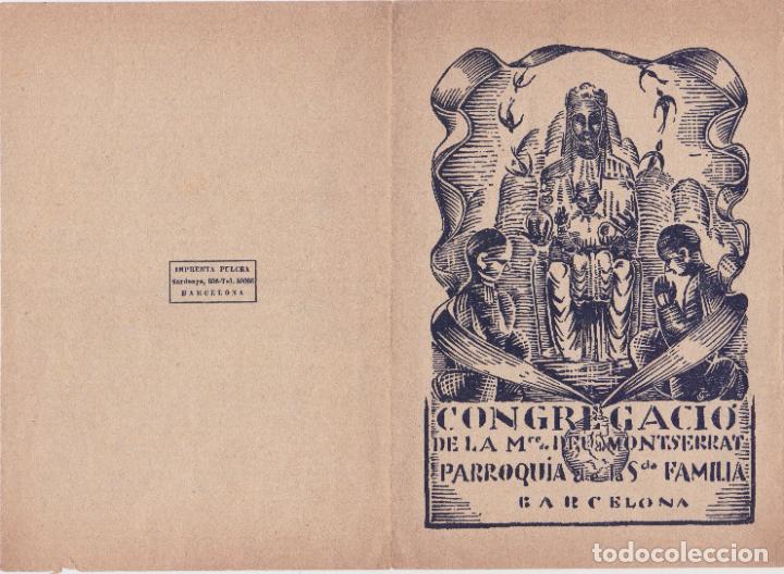 Collecting paper: BARCELONA, CONGREGACI&Oacute; DE LA MARE DE D&Eacute;U DE MONTSERRAT, NOVENA , ABRIL 1934 &ndash; D&Iacute;PTIC