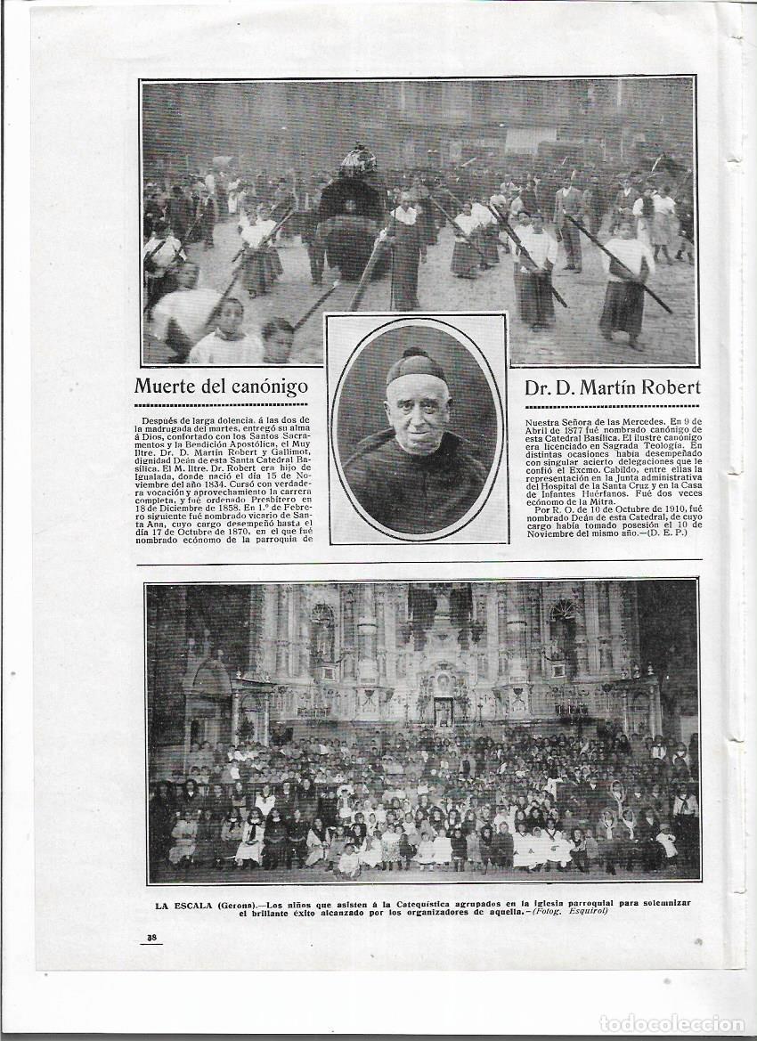 Colecionismo: A&Ntilde;O 1912 RECORTE PRENSA MUERTE ENTIERRO CANONIGO DR MARTIN ROBERT