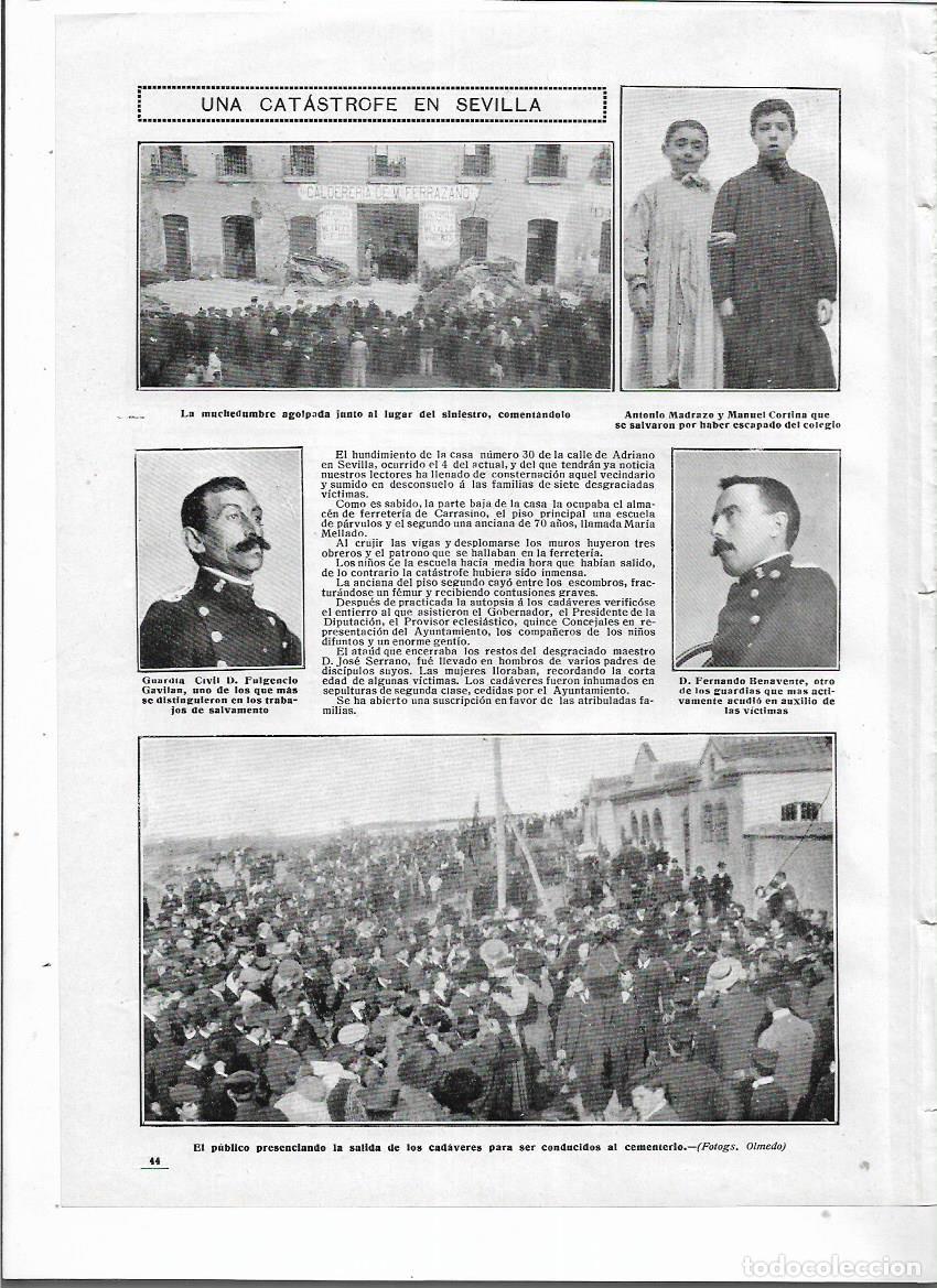 Collezionismo: A&Ntilde;O 1912 RECORTE PRENSA SEVILLA CATASTROFE HUNDIMIENTO CASA CALLE DE ADRIANO ENTIERRO VICTIMAS
