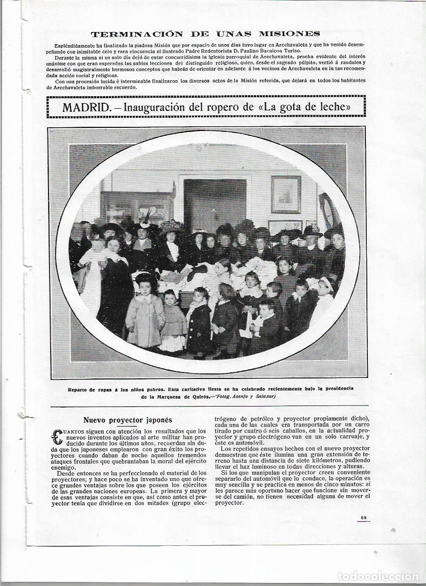 Collezionismo: A&Ntilde;O 1912 RECORTE PRENSA MADRID INAUGURACION ROPERO LA GOTA DE LECHE MARQUESA DE QUIROS