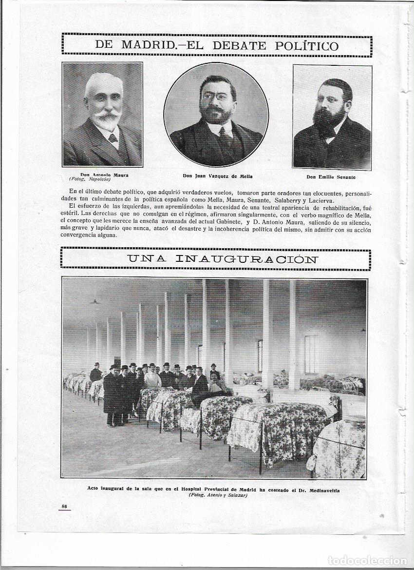 Collezionismo: A&Ntilde;O 1912 RECORTE PRENSA MADRID INAUGURACION SALA HOSPITAL PROVINCIAL COSTEADA DR MEDINAVEITIA