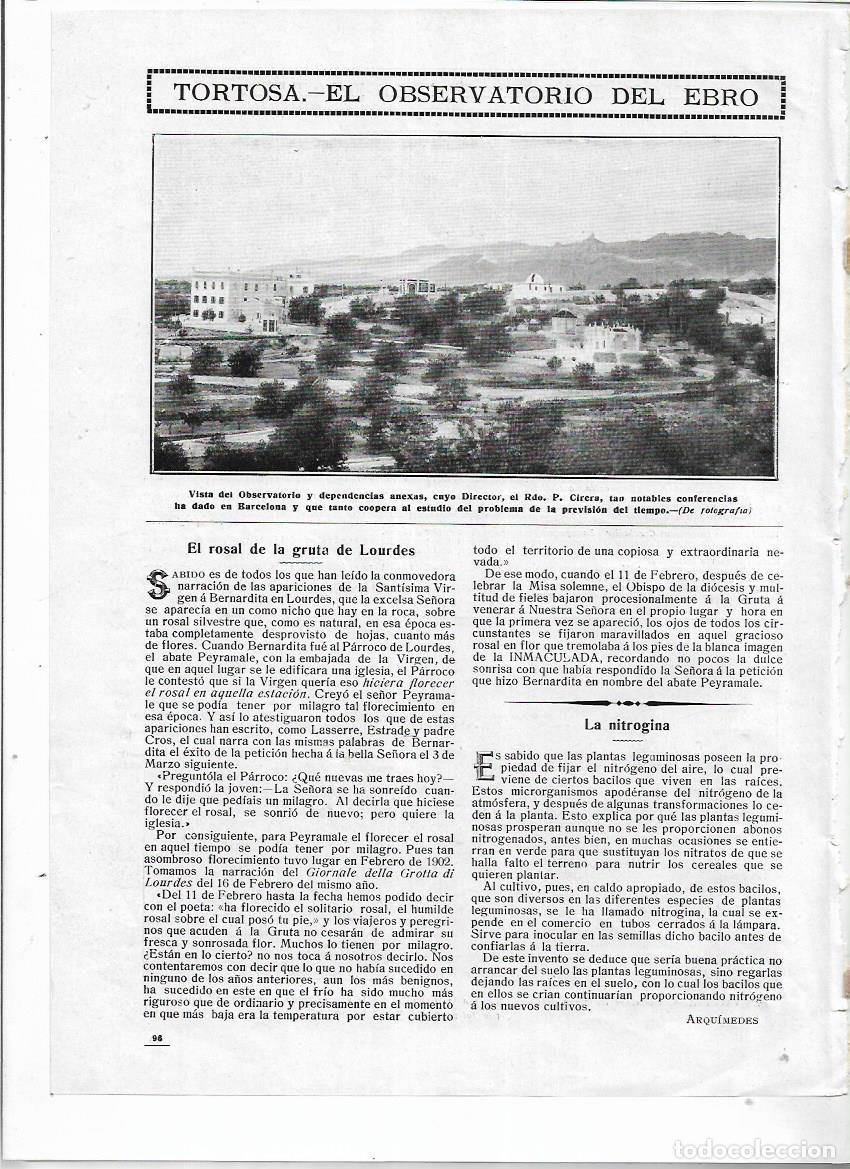 Collezionismo: A&Ntilde;O 1912 RECORTE PRENSA TORTOSA EL OBSERVATORIO DEL EBRO VISTA GENERAL OBSERVATORIO Y DEPENDENCIAS