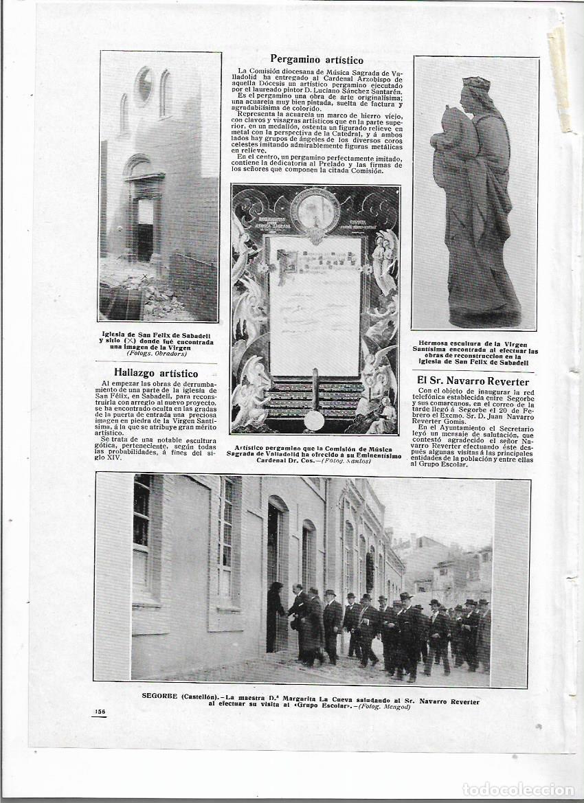 Collezionismo: A&Ntilde;O 1912 RECORTE PRENSA SEGORBE CASTELLON VISITA SR NAVARRO REVERTER ESCUELA MARGARITA LA CUEVA
