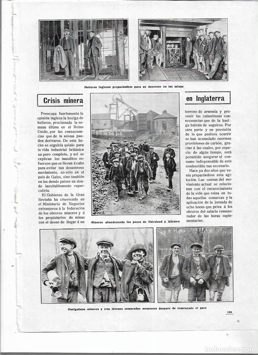 Collezionismo: A&Ntilde;O 1912 RECORTE PRENSA INGLATERRA CRISIS MINERA MINERIA HUELGA MINEROS POZOS SHIRELAND ALFRETON