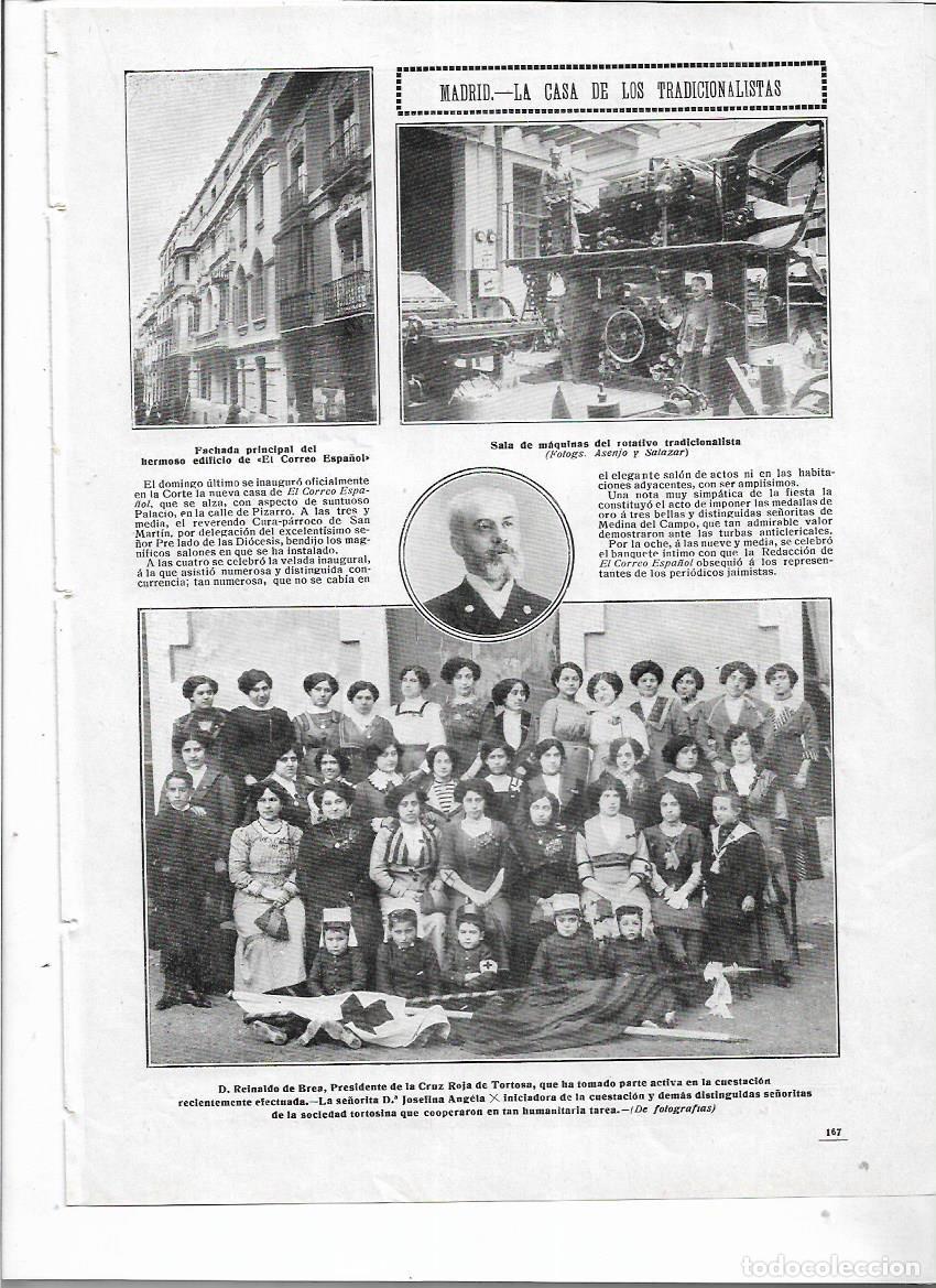 Colecionismo: A&Ntilde;O 1912 RECORTE PRENSA MADRID INAUGURACION EDIFICIO DEL ROTATIVO EL CORREO ESPA&Ntilde;OL SALA DE MAQUINAS