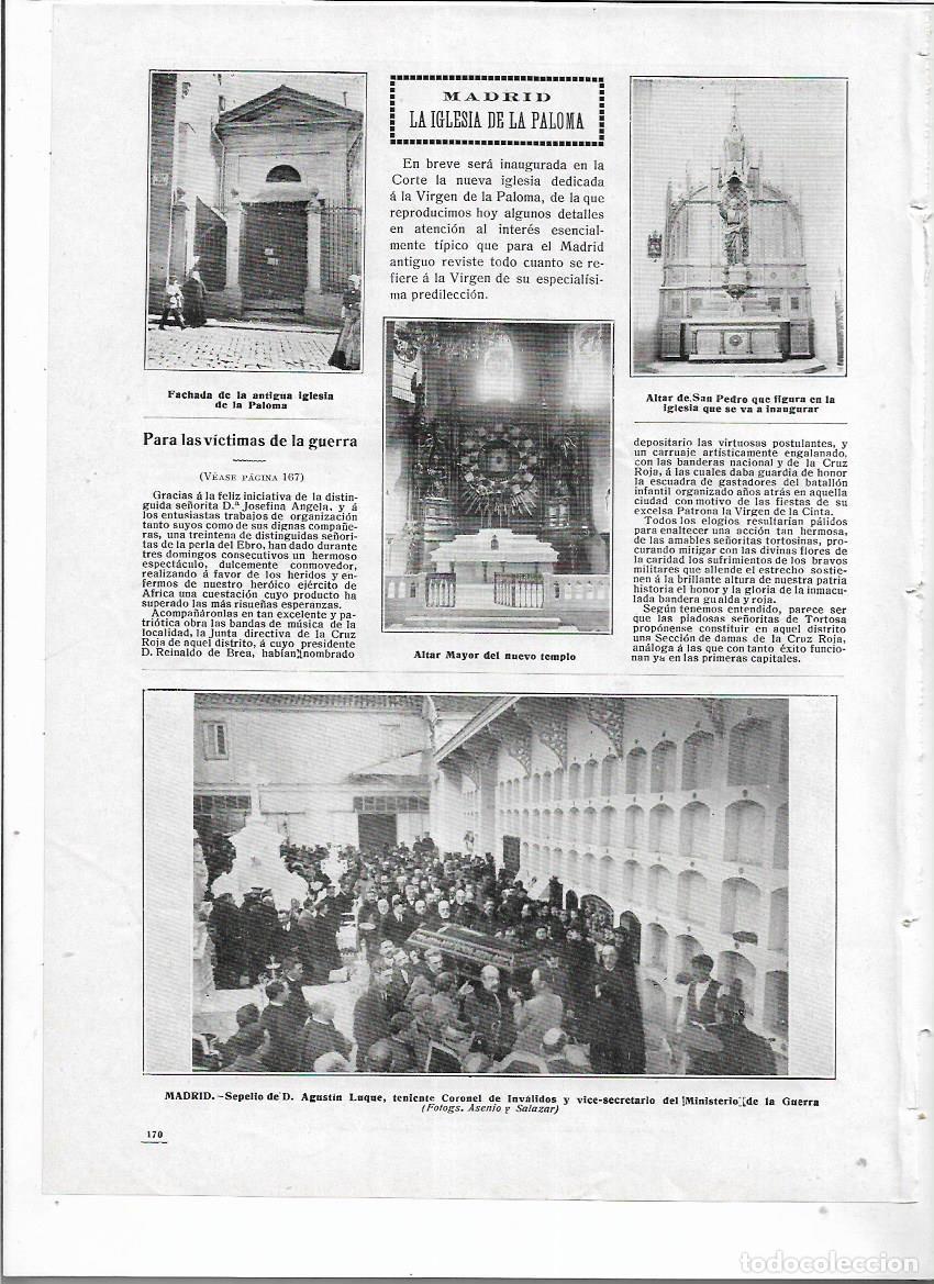 Collezionismo: A&Ntilde;O 1912 RECORTE PRENSA MADRID MUERTE ENTIERRO AGUSTIN LUQUE TENIENTE CORONEL INVALIDOS CEMENTERIO