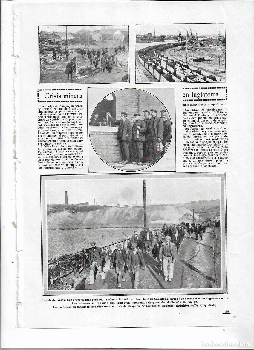 Coleccionismo: A&Ntilde;O 1912 RECORTE PRENSA INGLATERRA CRISIS MINERA MINERIA HUELGA MINEROS DOKS CARDIFF CAMBRIAN MINE