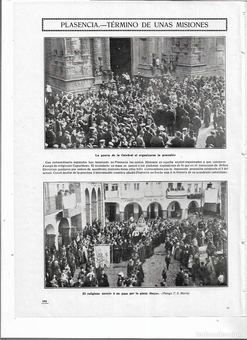 Coleccionismo: A&Ntilde;O 1912 RECORTE PRENSA PLASENCIA TERMINO SANTA MISION PROCESION CATEDRAL PLAZA MAYOR