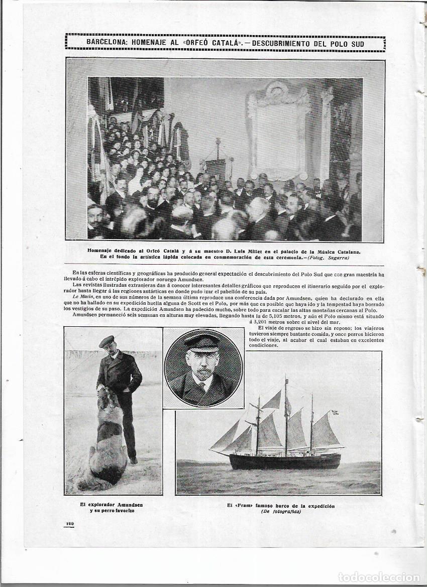 Coleccionismo: A&Ntilde;O 1912 RECORTE PRENSA DESCUBRIMIENTO DEL POLO SUR EXPLORADOR AMUNDSEN FRAM BARCO EXPEDICION