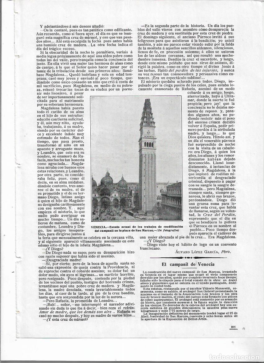 Coleccionismo: A&Ntilde;O 1912 RECORTE PRENSA VENECIA TRABAJOS REEDIFICACION DEL CAMPANIL PLAZA SAN MARCOS