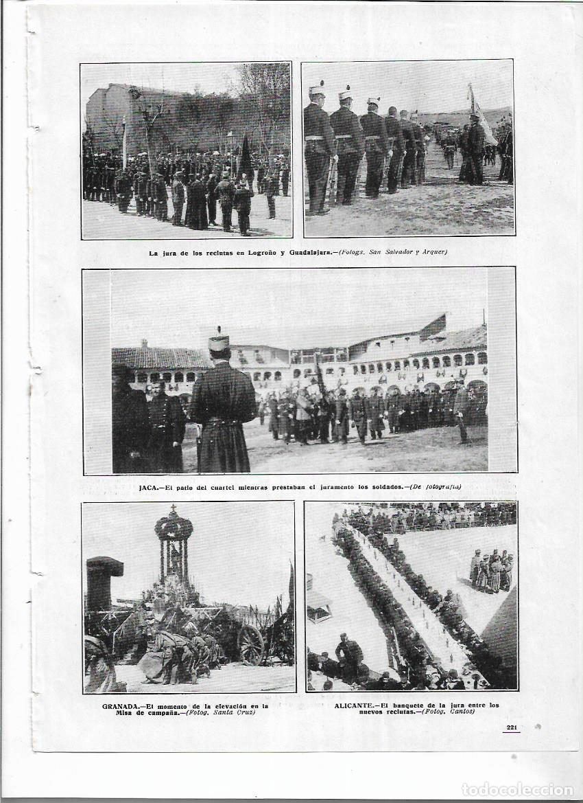 Colecionismo: A&Ntilde;O 1912 RECORTE PRENSA JURA DE BANDERA EN LOGRO&Ntilde;O GUADALAJARA JACA GRANADA ALICANTE SOLDADOS