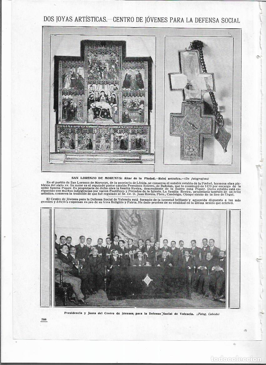 Coleccionismo: A&Ntilde;O 1912 RECORTE PRENSA SANT LLOREN&Ccedil; DE MORUNYS ALTAR DE LA PIEDAD RELOJ ARTISTICO FRANCISCO SOLIVES