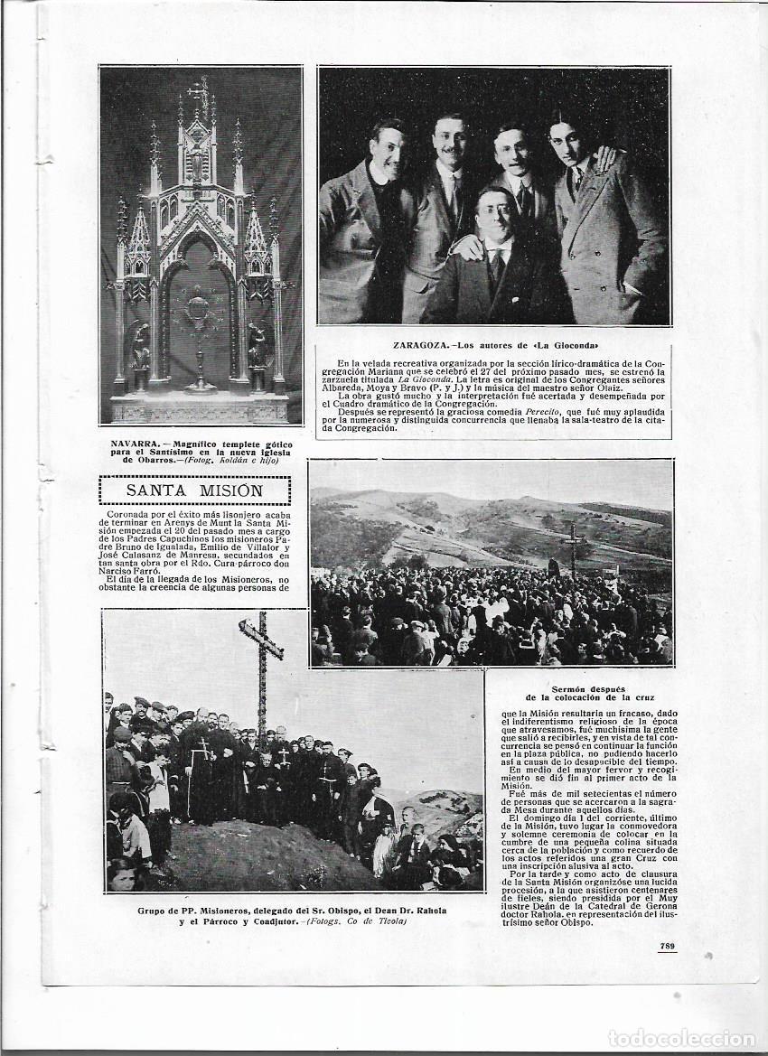 Colecionismo: A&Ntilde;O 1912 RECORTE PRENSA NAVARRA TEMPLETE GOTICO PARA EL SANTISIMO EN LA IGLESIA DE OBARROS