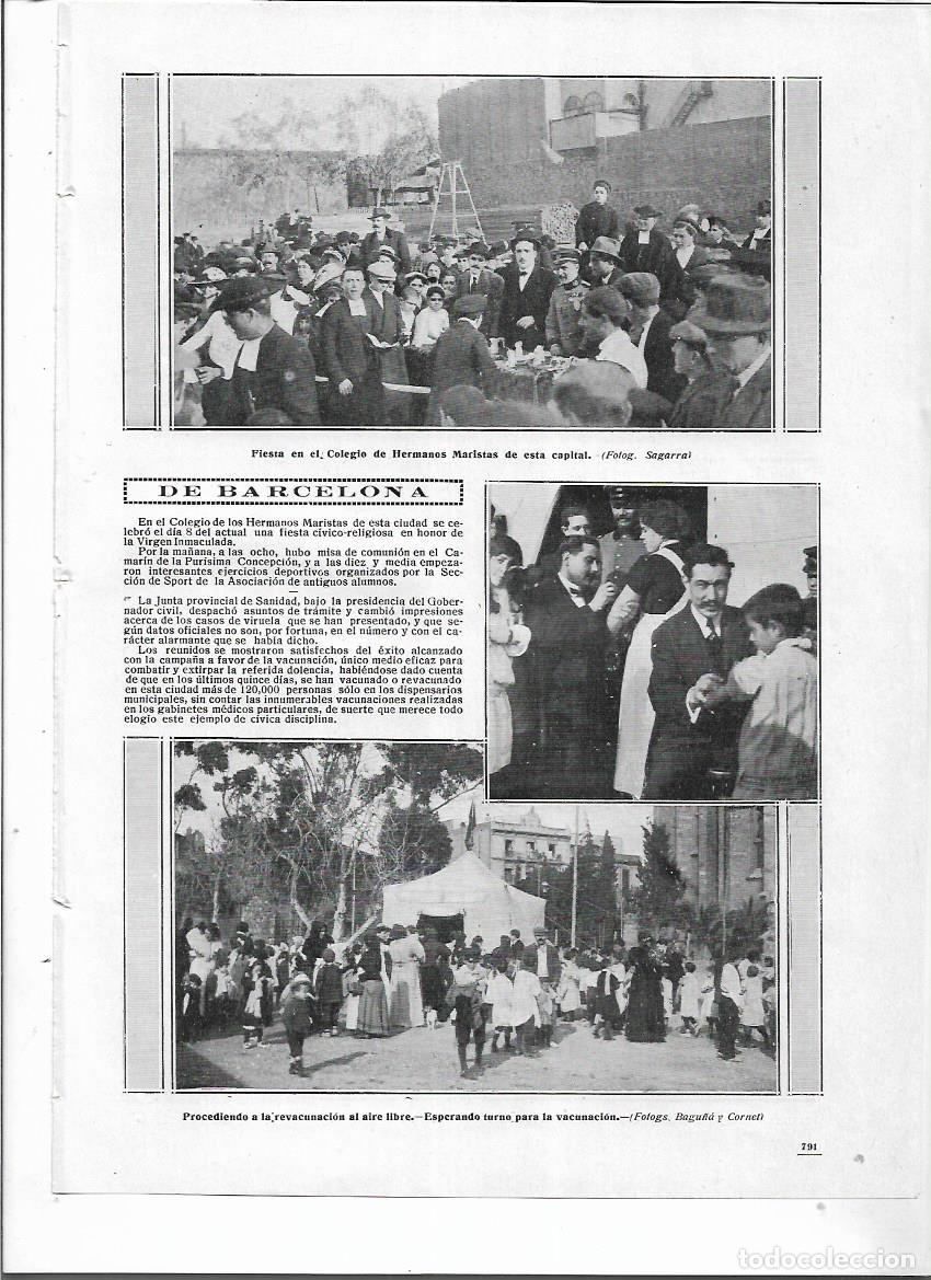 Sammelleidenschaft Papier: A&Ntilde;O 1912 RECORTE PRENSA BARCELONA VACUNACION VIRUELA REVACUNACION AL AIRE LIBRE