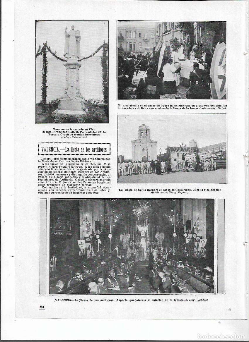 Coleccionismo: A&Ntilde;O 1912 RECORTE PRENSA MANRESA PASSEIG PERE III MISA FIESTA INMACULADA BTALLON DE CAZADORES DE REUS