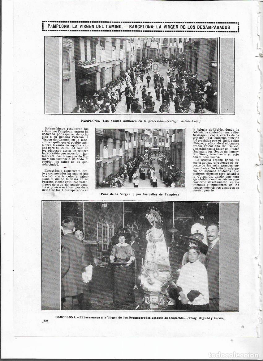 Colecionismo: A&Ntilde;O 1912 RECORTE PRENSA PAMPLONA PROCESION VIRGEN DEL CAMINO BANDAS MILITARES MUSICA