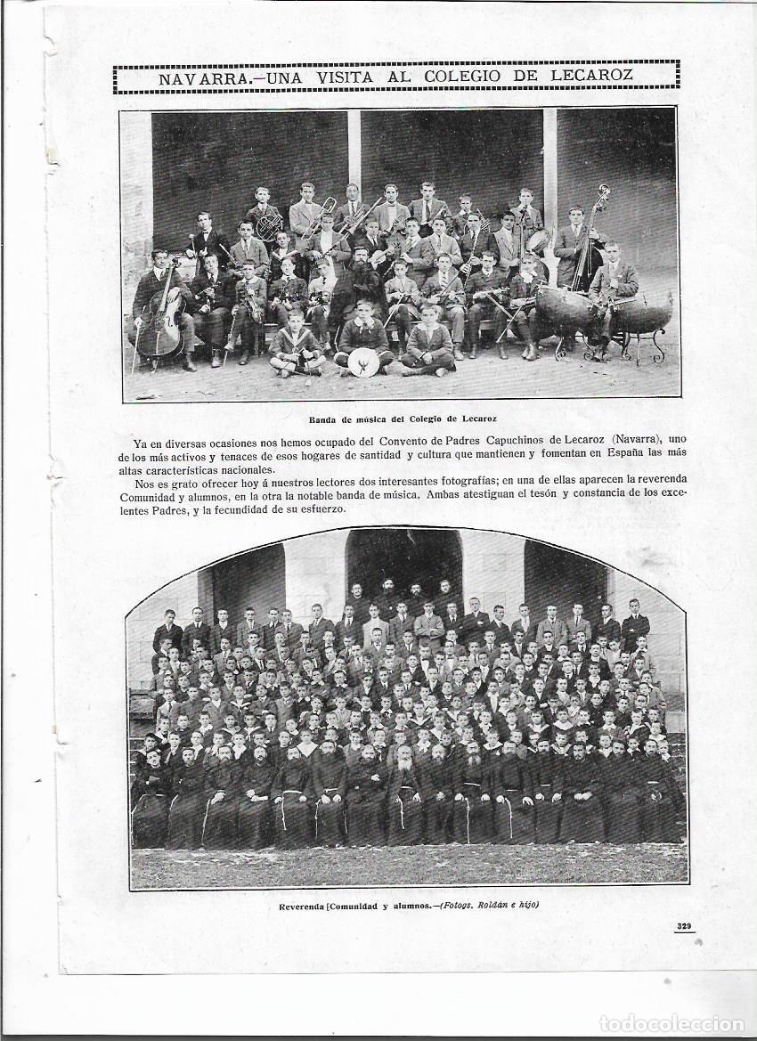 Collezionismo: A&Ntilde;O 1912 RECORTE PRENSA NAVARRA COLEGIO DE LECAROZ ALUMNOS BANDA DE MUSICA PADRES CAPUCHINOS