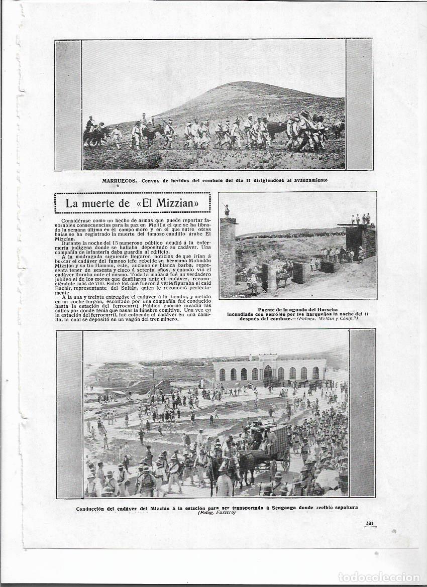Coleccionismo: A&Ntilde;O 1912 RECORTE PRENSA GUERRA MARRUECOS MUERTE DE EL MIZZIAN CONVOY DE HERIDOS