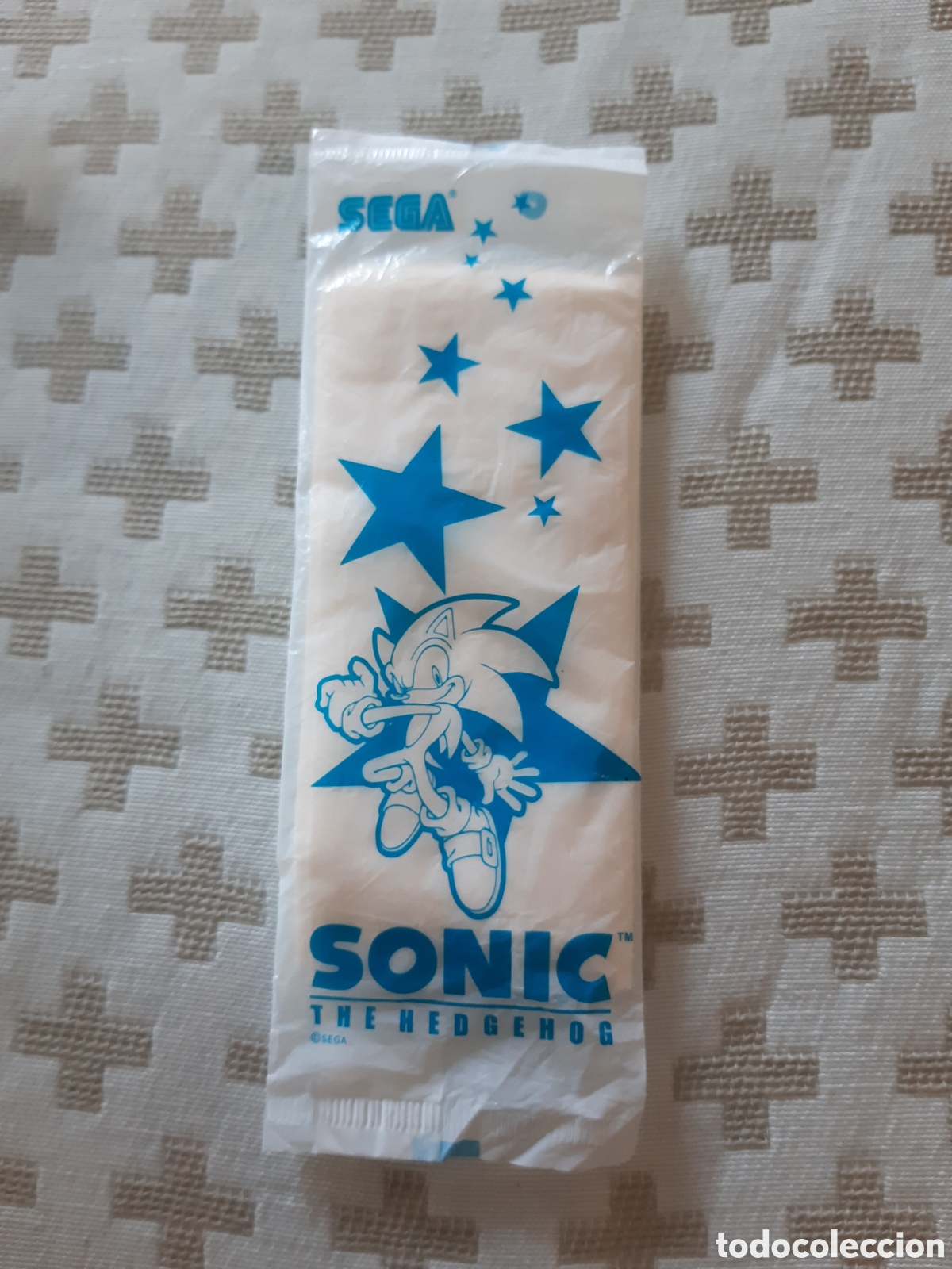 Coleccionismo: Servilleta de Sonic de Sega de centro recreativo de Jap&oacute;n a&ntilde;o 2016