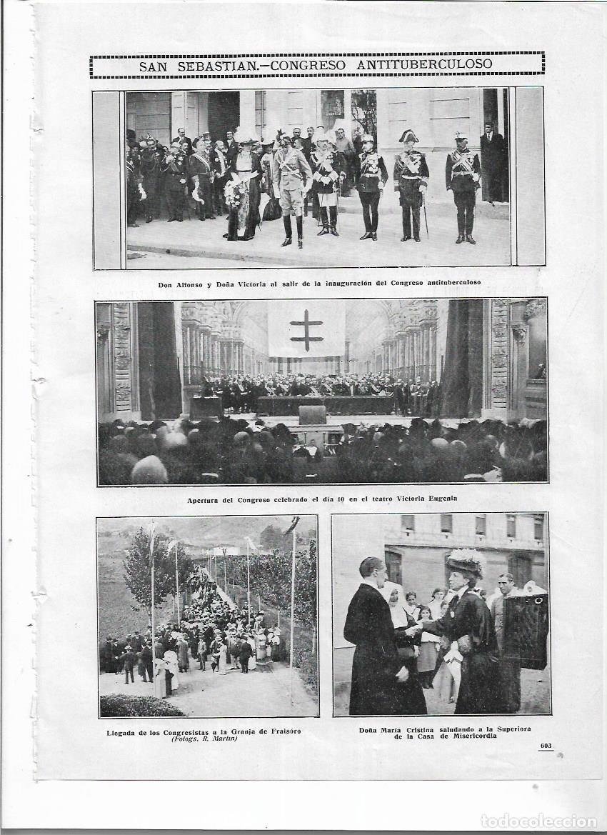 Colecionismo: A&Ntilde;O 1912 RECORTE PRENSA SAN SEBASTIAN CONGRESO ANTITUBERCULOSO GRANJA DE FRAISORO