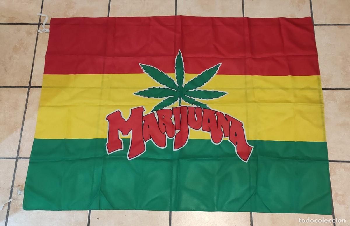 Coleccionismo: BANDERA DE GRAN TAMA&Ntilde;O - MARIJUANA - Foto 1