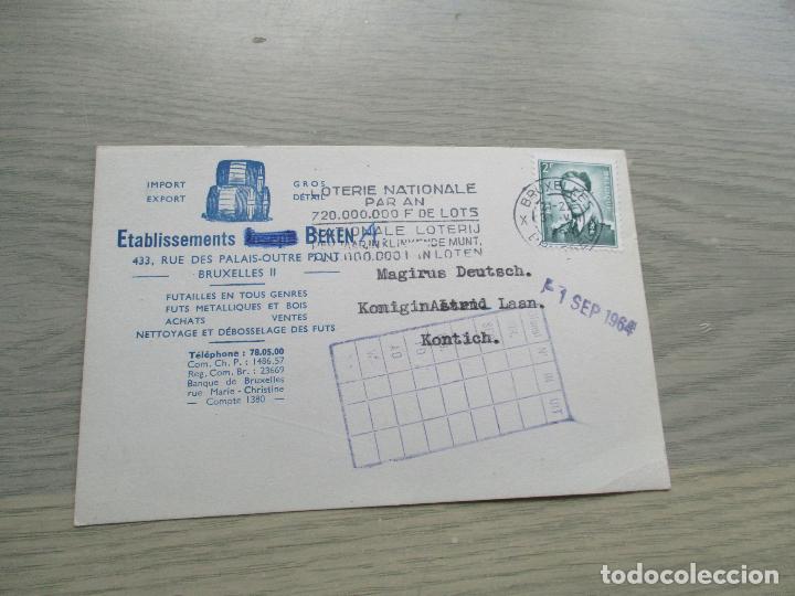 Sammelleidenschaft Papier: TAJETA POSTAL- COMERCIAL DE: ETABLISSEMENTS BEKEN-BRUSSEL, 31 AUGUSTUS 1954- CIRCULADA