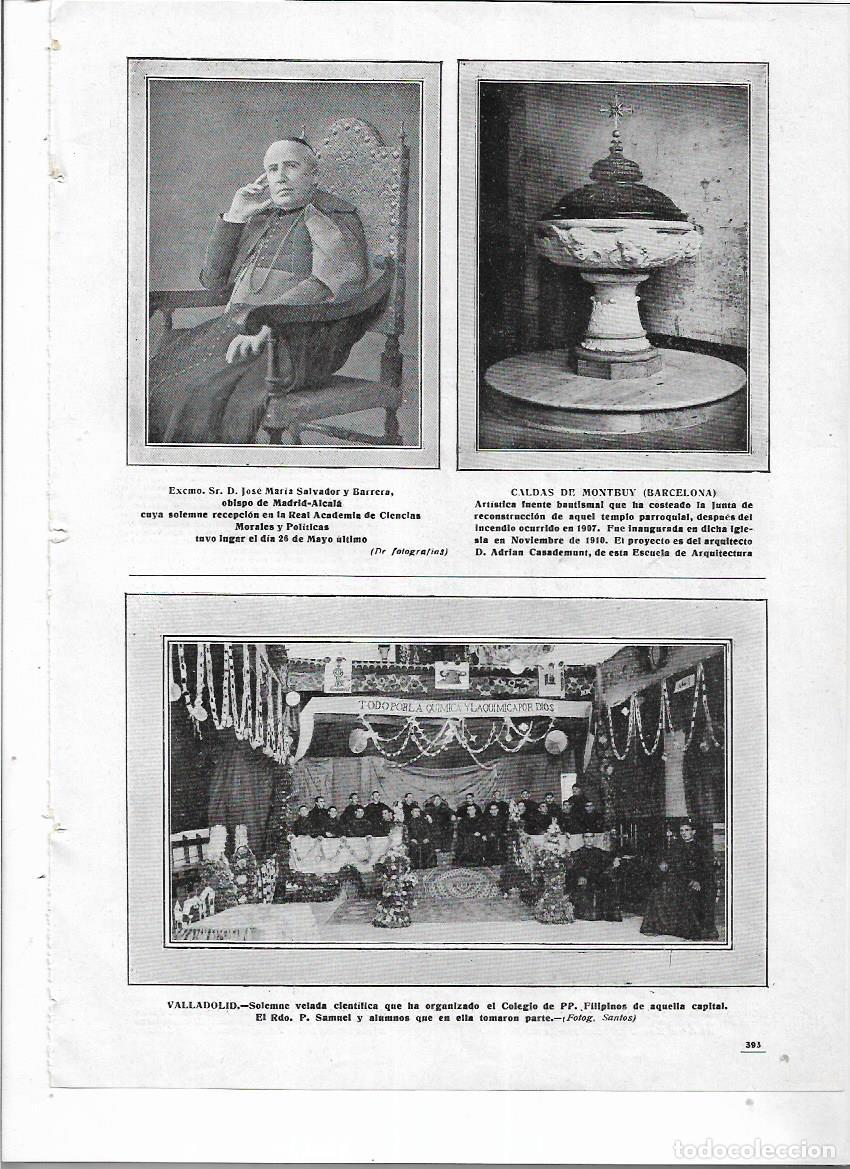 Collezionismo: A&Ntilde;O 1912 RECORTE PRENSA CALDES DE MONTBUI ARTISTICA FUENTE BAUTISMAL ADRIA CASADEMUNT