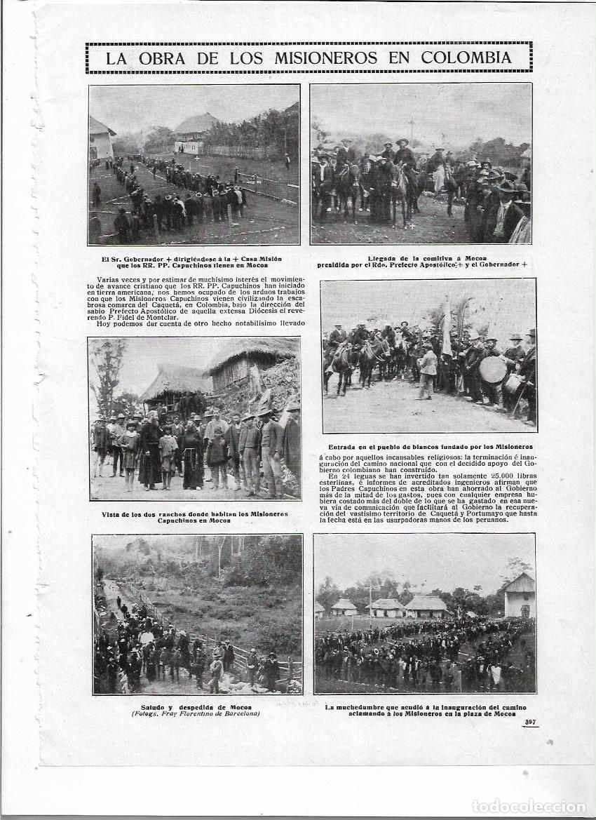 Collezionismo: A&Ntilde;O 1912 RECORTE PRENSA MISIONES LA OBRA DE LOS MISIONEROS EN COLOMBIA MOCOA