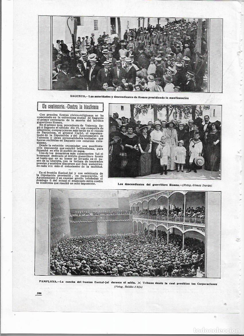 Sammelleidenschaft Papier: A&Ntilde;O 1912 RECORTE PRENSA SAGUNTO CENTENARIO MUERTE GUERRILLERO ROMEU DESCENDIENTES