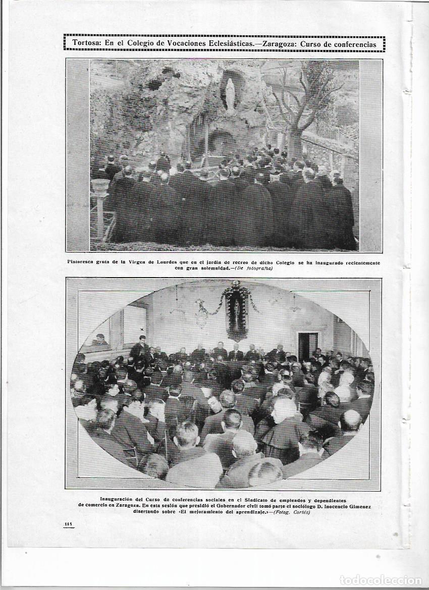 Collezionismo: A&Ntilde;O 1912 RECORTE PRENSA TORTOSA INAUGURACION GRUTA VIRGEN LOURDES COLEGIO VOCACIONES ECLESIASTICAS