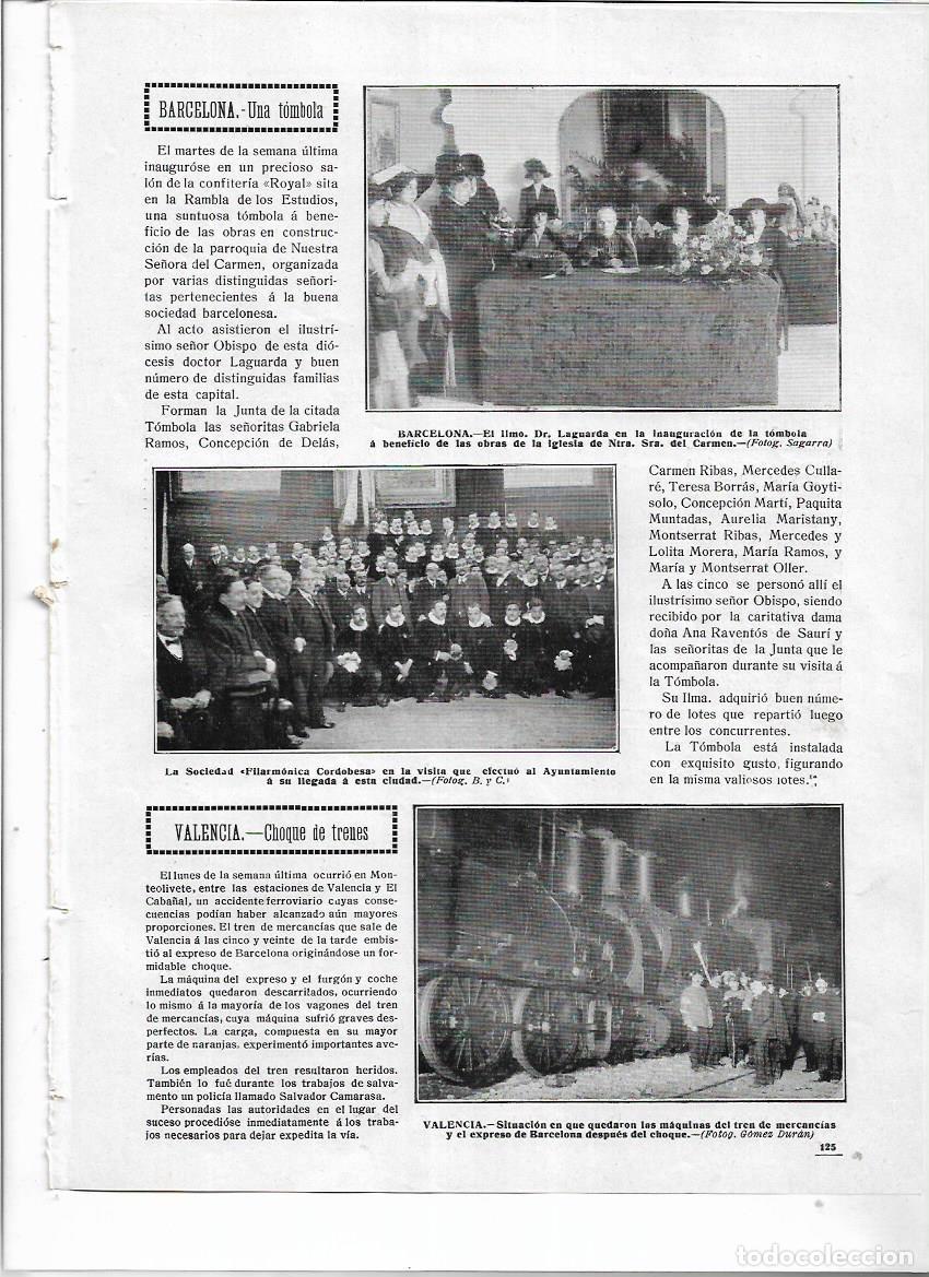 Collezionismo: A&Ntilde;O 1912 RECORTE PRENSA VALENCIA CHOQUE TREN MERCANCIAS Y EL EXPRESO DE BARCELONA FERROCARRIL