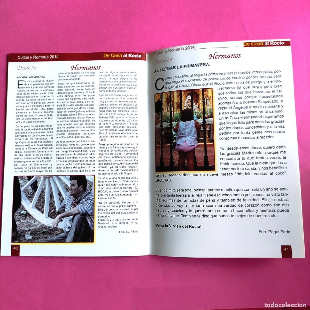 Coleccionismo: LIBRETO PROGRAMA DE ACTOS ROMERIA 2014 ** DE CORIA AL ROCIO - Foto 4