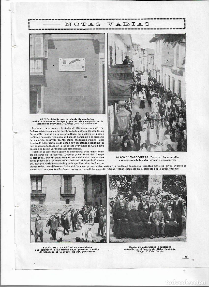 Collezionismo: A&Ntilde;O 1912 RECORTE PRENSA BARCO DE VALDEORRAS ORENSE PROCESION REGRESO A LA IGLESIA