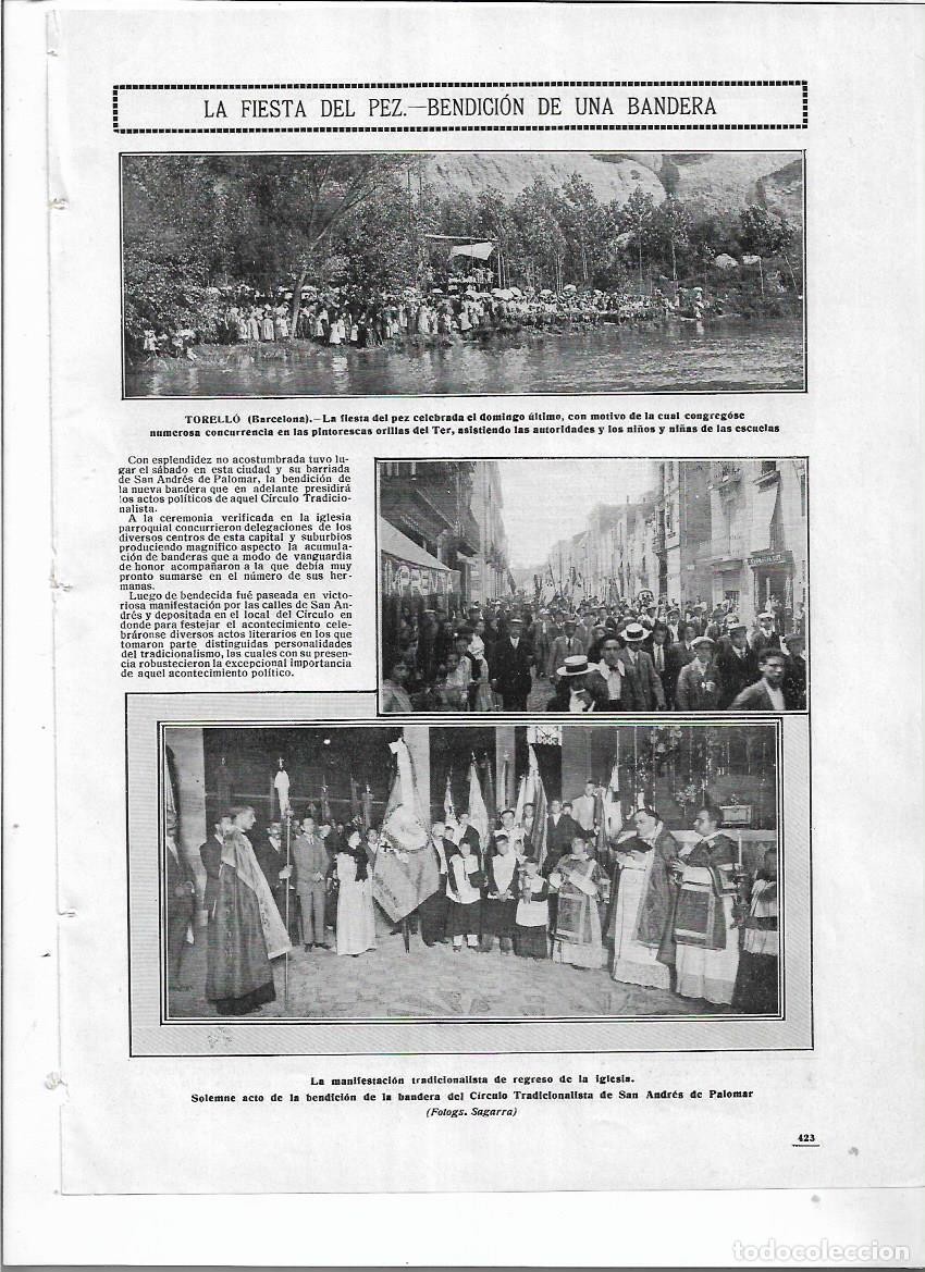 Collezionismo: A&Ntilde;O 1912 RECORTE PRENSA TORELLO FIESTA DEL PEZ GRAN CONCURRENCIA A ORILLAS DEL RIO TER