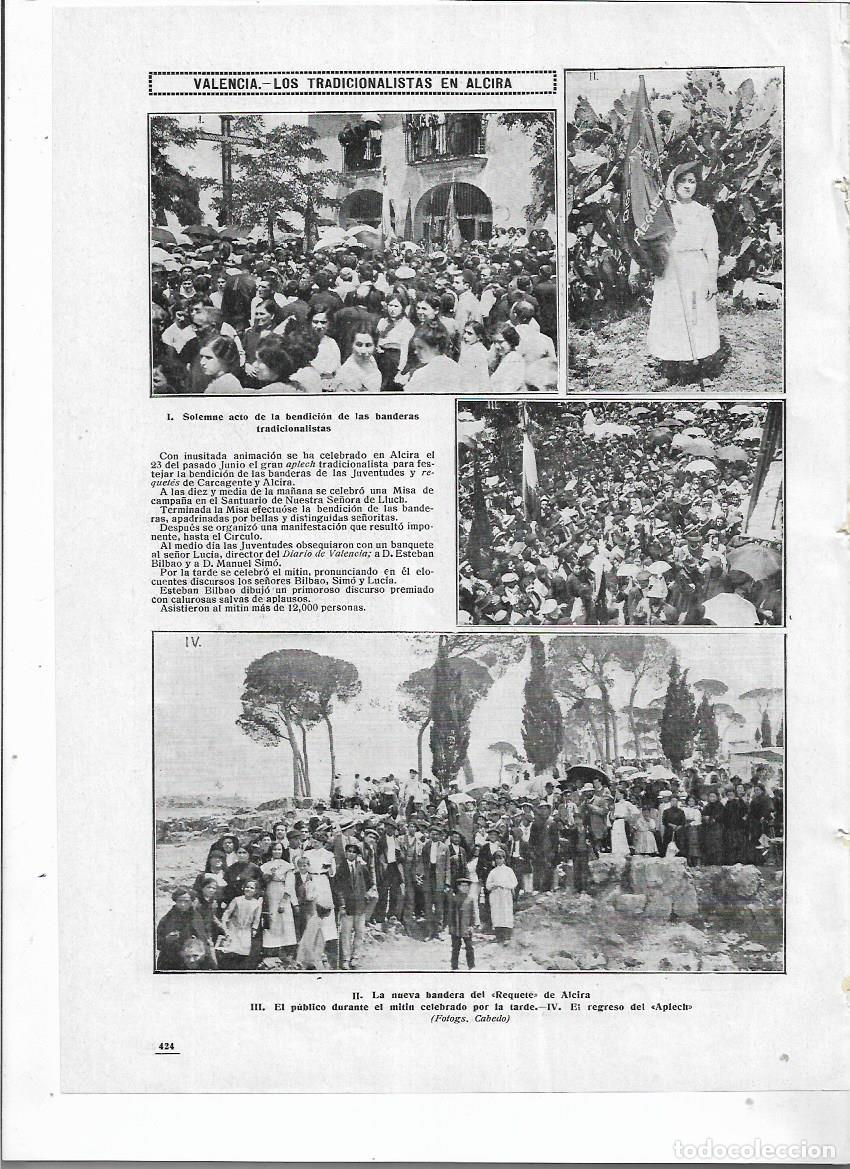 Collezionismo: A&Ntilde;O 1912 RECORTE PRENSA VALENCIA ALCIRA BENDICION BANDERAS TRADICIONALISTAS REQUETE DE ALCIRA