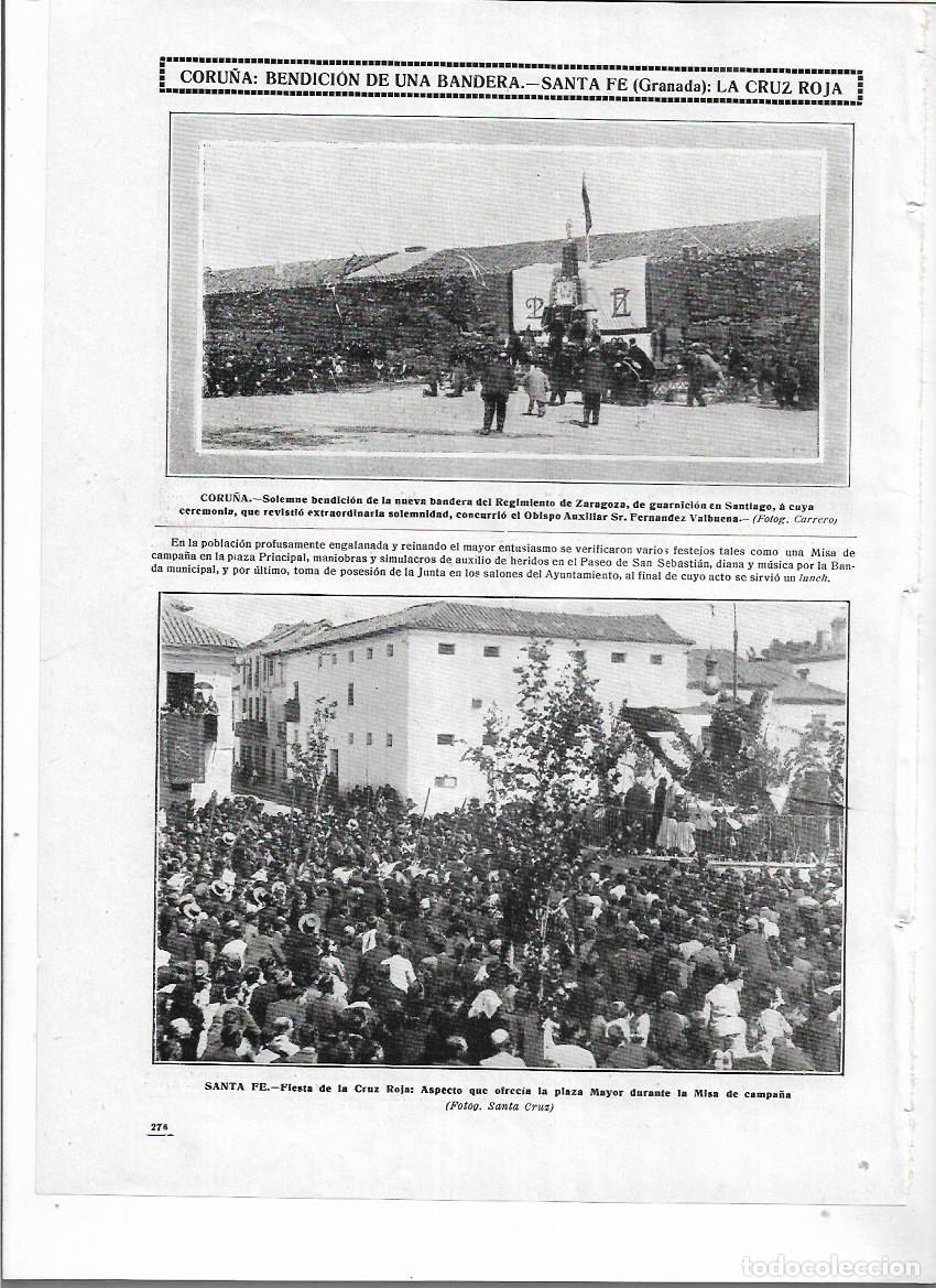Collecting paper: A&Ntilde;O 1912 RECORTE PRENSA CORU&Ntilde;A BENDICION NUEVA BANDERA REGIMIENTO DE ZARAGOZA GUARNICION EN SANTIAGO