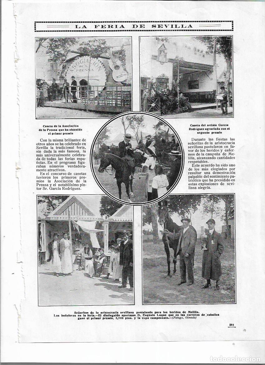 Colecionismo: A&Ntilde;O 1912 RECORTE PRENSA FERIA DE SEVILLA CASETA ARTISTA GARCIA RODRIGUEZ CARRERAS CABALLOS