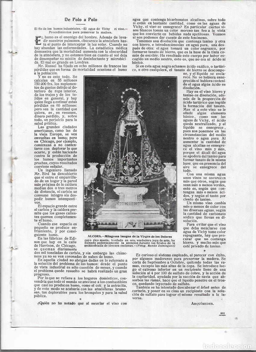 Coleccionismo: A&Ntilde;O 1912 RECORTE PRENSA L'ALCORA ALCORA CASTELLON MILAGROSA IMAGEN DE LA VIRGEN DE LOS DOLORES