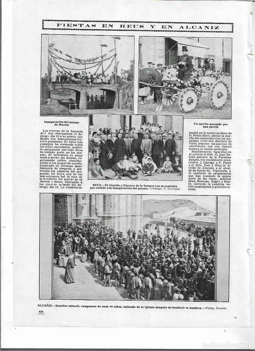 Collecting paper: &Ntilde;O 1912 RECORTE PRENSA ALCA&Ntilde;IZ BENDICION BANDERA DEL BATALLON INFANTIL 40 NI&Ntilde;OS SALIDA DE LA IGLESIA