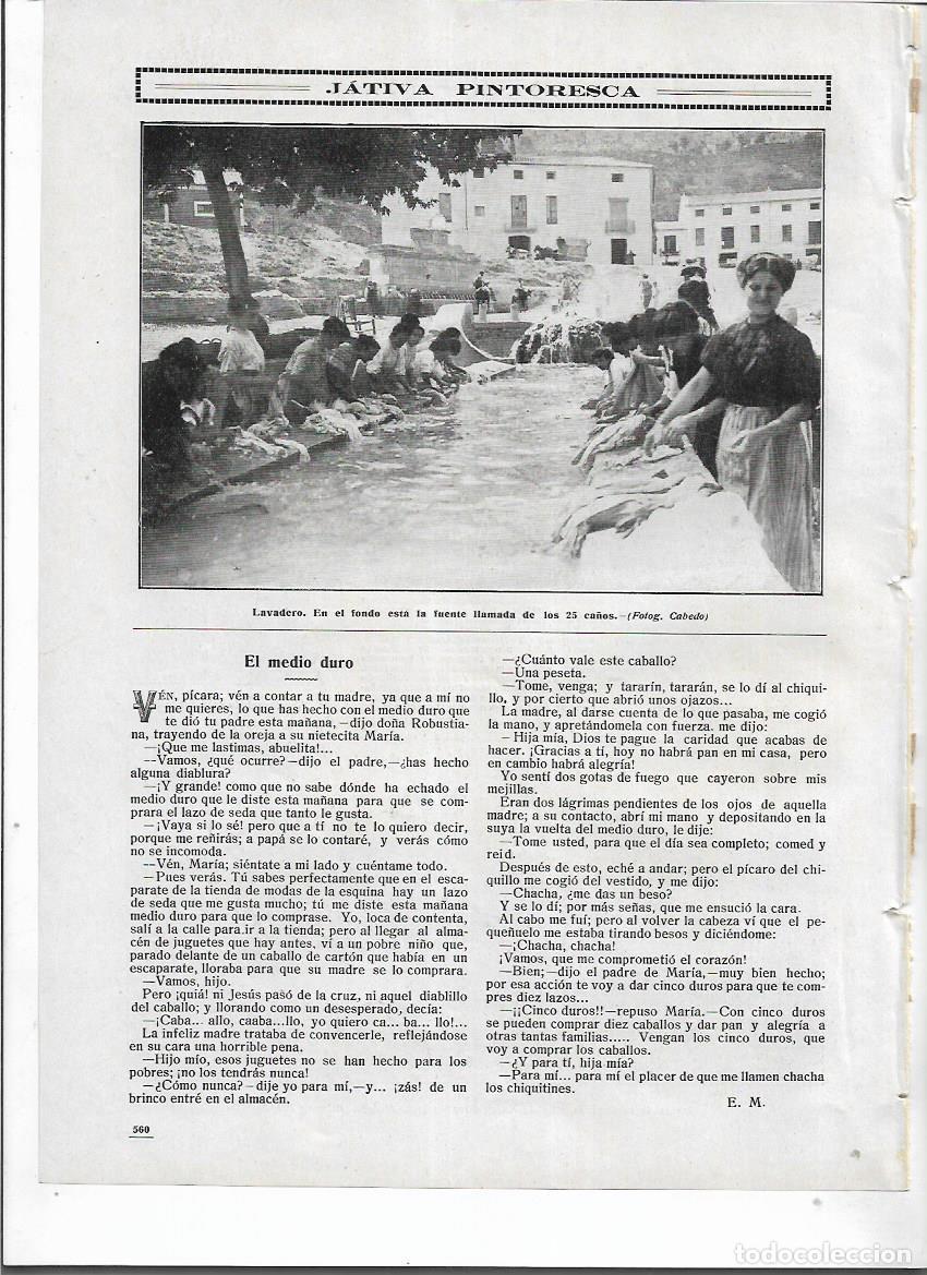 Colecionismo: A&Ntilde;O 1912 RECORTE PRENSA XATIVA JATIVA LAVADERO FUENTE DE LOS 25 CA&Ntilde;OS COSTRUMBRES