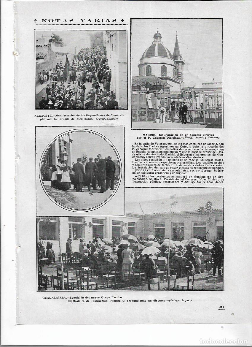 Colecionismo: A&Ntilde;O 1912 RECORTE PRENSA GUADALAJARA INAUGURACION BENDICION NUEVO GRUPO ESCOLAR ESCUELAS AUTORIDADES