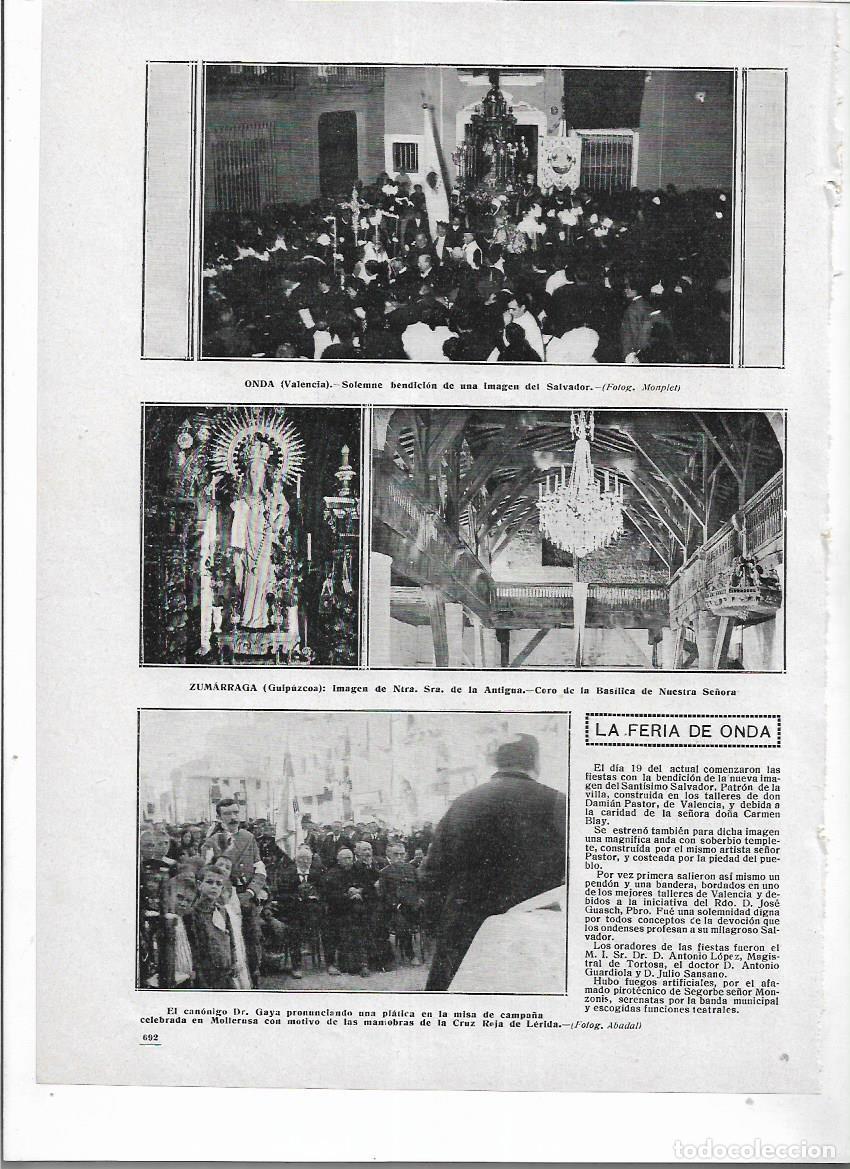 Collectionnisme: A&Ntilde;O 1912 RECORTE PRENSA ONDA VALENCIA SOLEMNE BENDICION DE LA IMAGEN DEL SALVADOR DAMIAN PASTOR