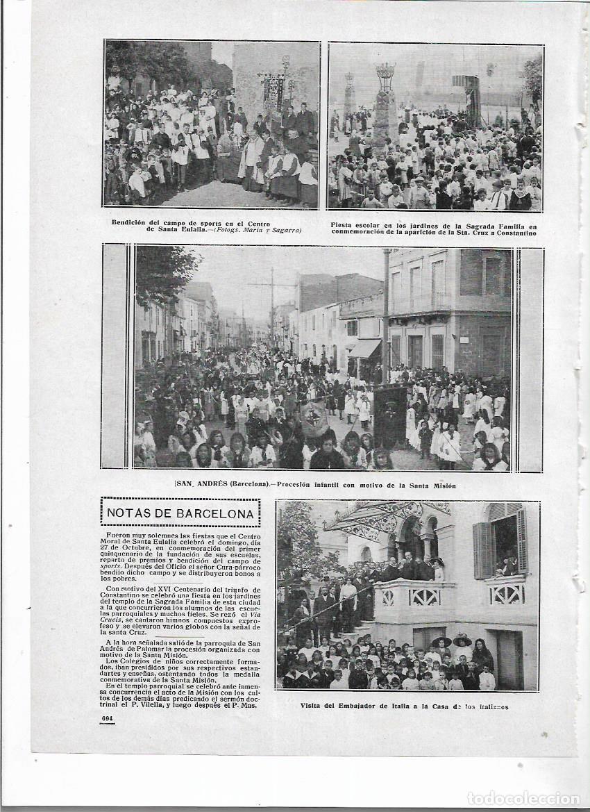 Colecionismo: A&Ntilde;O 1912 RECORTE PRENSA BARCELONA BENDICION CAMPO DE SPORTS DEPORTES ESPORT CENTRO DE SANTA EULALIA