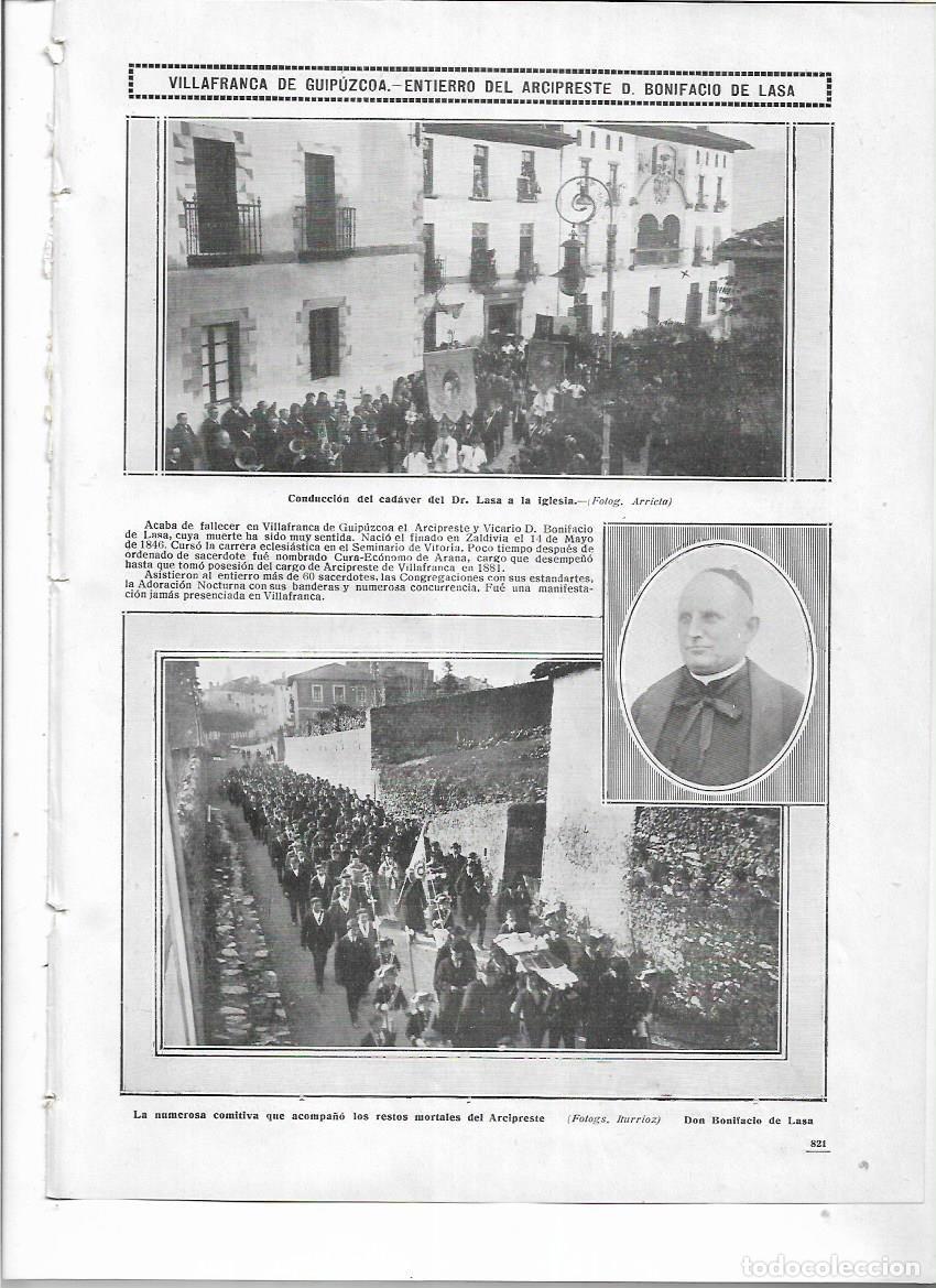 Collezionismo: A&Ntilde;O 1912 RECORTE PRENSA VILLAFRANCA DE GUIPUZCOA ENTIERRO ARCIPRESTE BONIFACIO DE LASA COMITIVA