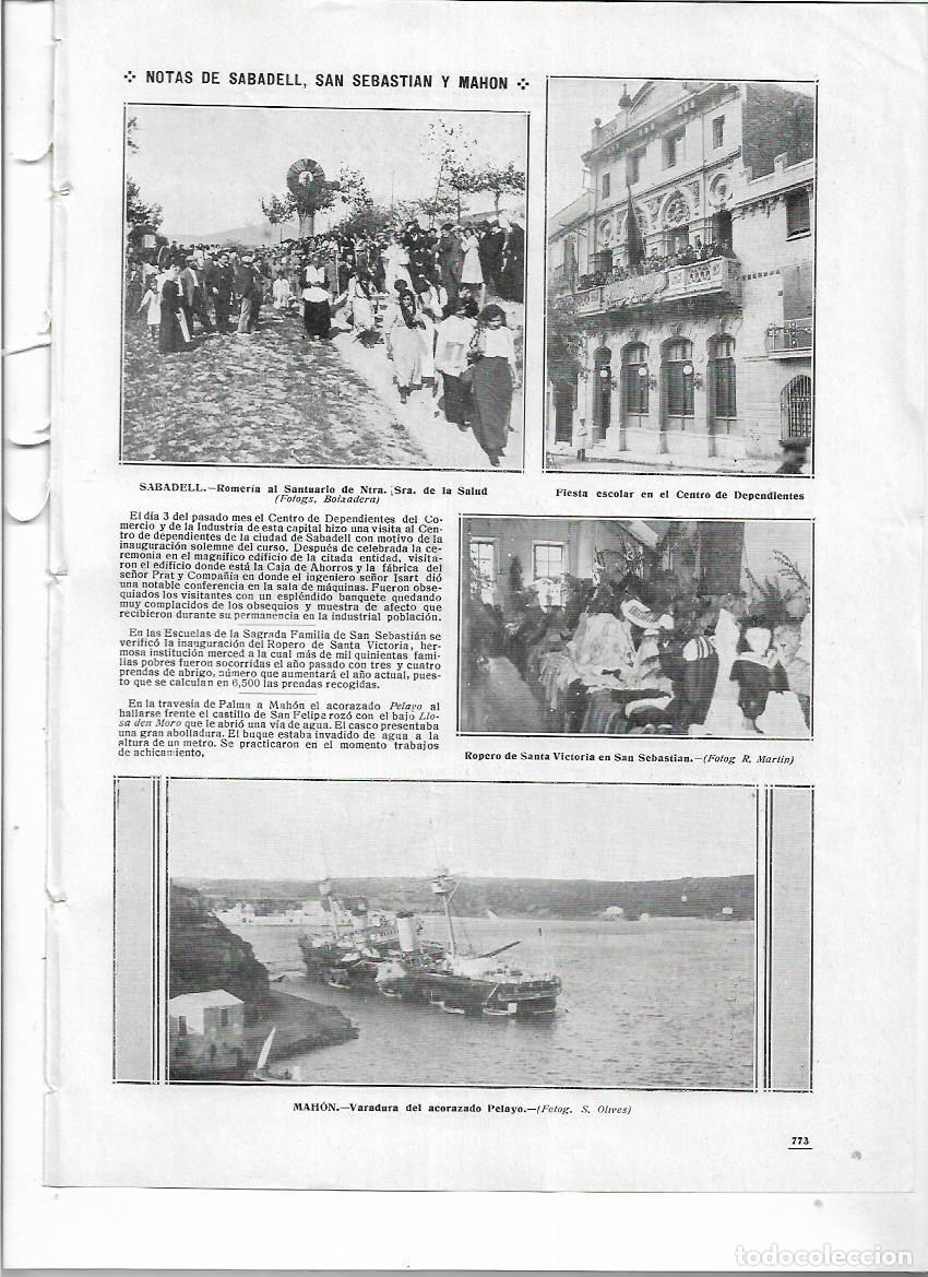 Sammelleidenschaft Papier: A&Ntilde;O 1912 RECORTE PRENSA MAHO MENORCA VARADURA DEL ACORAZADO PELAYO BARCO BUQUE
