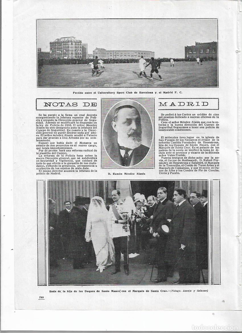 Collezionismo: A&Ntilde;O 1912 RECORTE PRENSA MADRID PARTIDO FUTBOL UNIVERSITARY SPORT CLUB DE BARCELONA Y EL MADRID F C