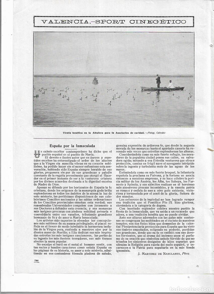 Collezionismo: A&Ntilde;O 1912 RECORTE PRENSA VALENCIA SPORT CINEGETICO TIRO PATOS ALBUFERA A BENEFICIO ASOCIACION CARIDAD