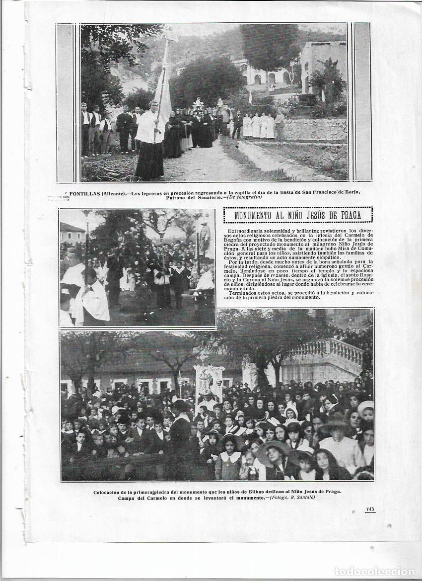 Collezionismo: A&Ntilde;O 1912 RECORTE PRENSA FONTILLES ALICANTE PROCESION LEPROSOS SANATORIO FIESTAS SAN FRANCISCO BORJA