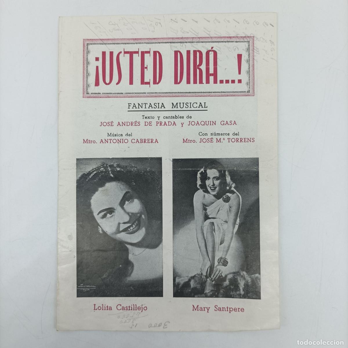 Coleccionismo: USTED DIRA! FANTASIA MUSICAL PROGRAMA - Foto 1