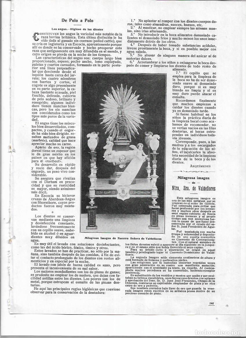 Collezionismo: A&Ntilde;O 1912 RECORTE PRENSA MILAGROSA IMGEN DE NUESTRA SE&Ntilde;ORA DE VALDEFLORES VIRGEN